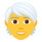 Person- White Hair emoji on Emojione
